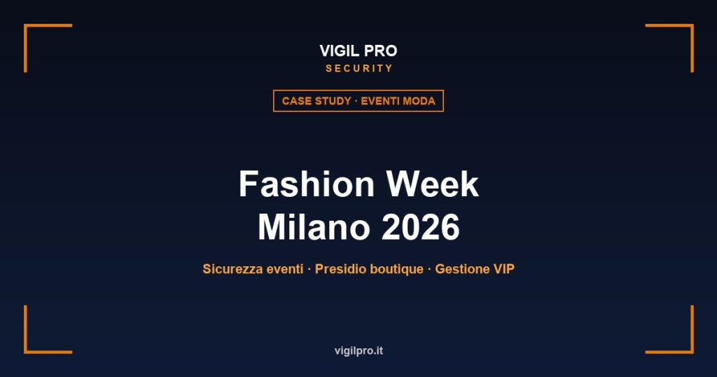 Fashion Week Milano: sicurezza eventi, gestione VIP e presidio boutique · Vigil Pro